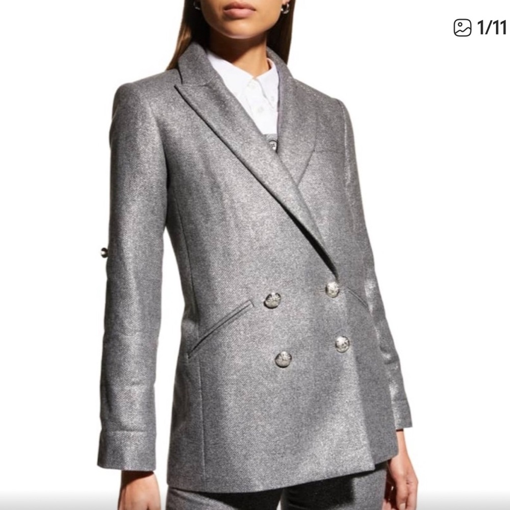 NWT Veronica Beard Parineti Dickey Jacket in Metallic Wool Blend